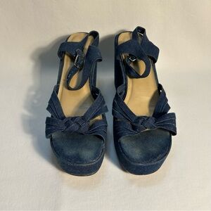 Denim Wedges, size 10